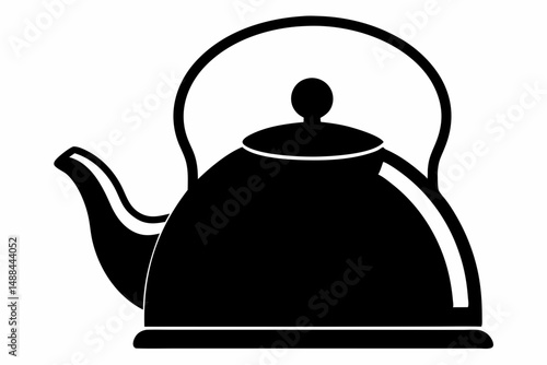 kettle icon silhouette line art vector illustration with a white background