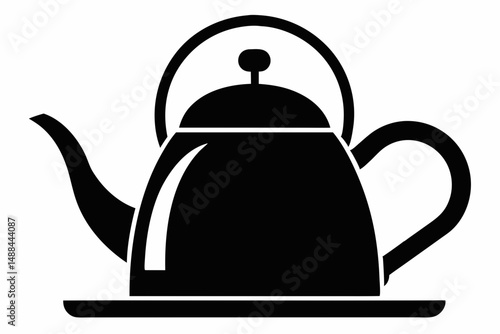 kettle icon silhouette line art vector illustration with a white background