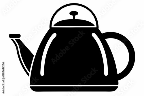kettle icon silhouette line art vector illustration with a white background
