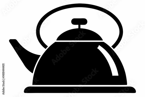 kettle icon silhouette line art vector illustration with a white background