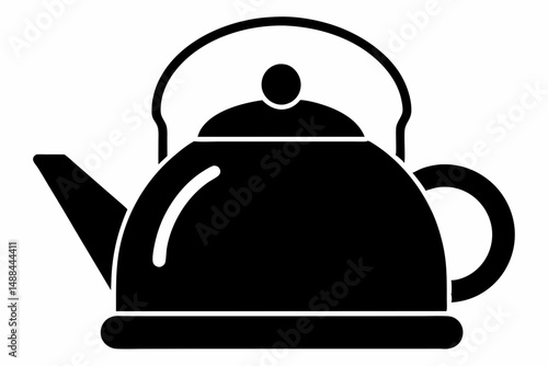 kettle icon silhouette line art vector illustration with a white background