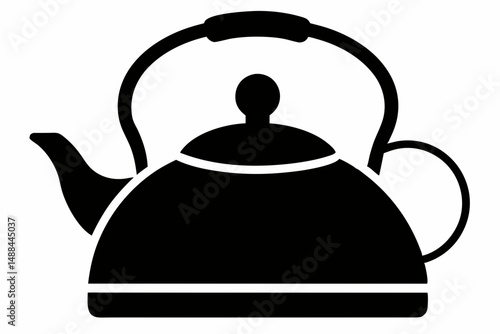 kettle icon silhouette line art vector illustration with a white background
