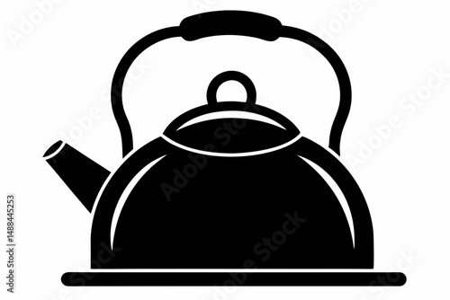 kettle icon silhouette line art vector illustration with a white background