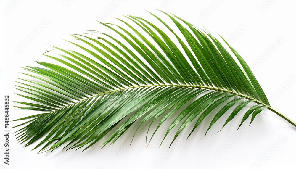Obraz premium green coconut leaf isolated on white background