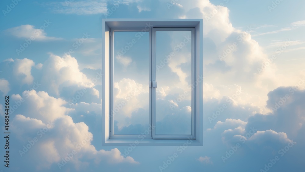Fototapeta premium Clouds framing a window in the sky
