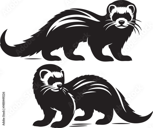 Wallpaper Mural Ferret  high quality black vector Torontodigital.ca