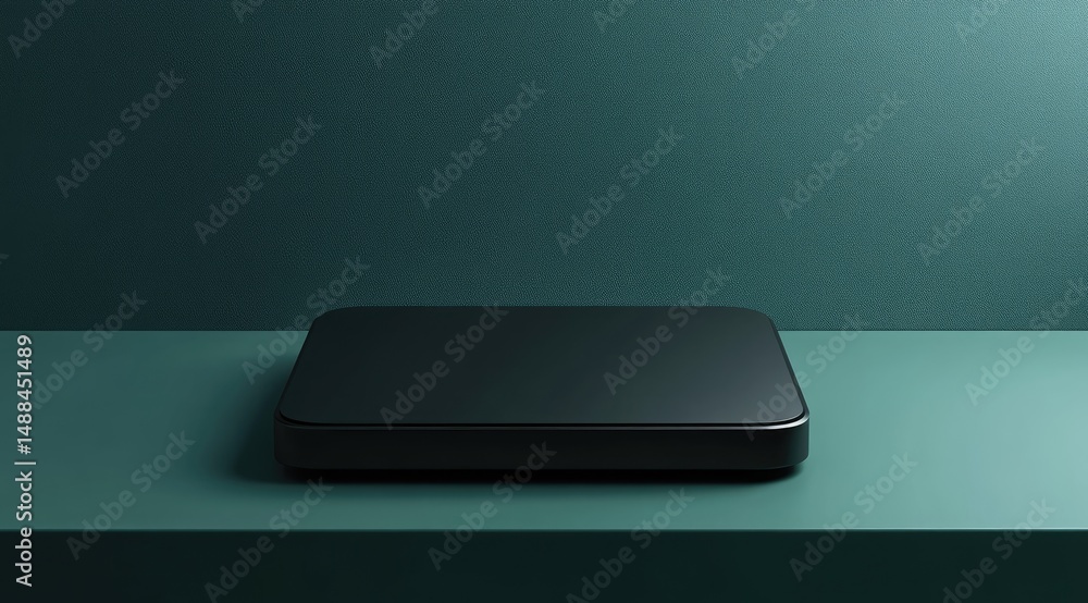 Dark, modern, square display podium Dark, modern, square display podium