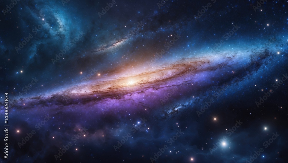 Fototapeta premium Realistic depiction of a galaxy background