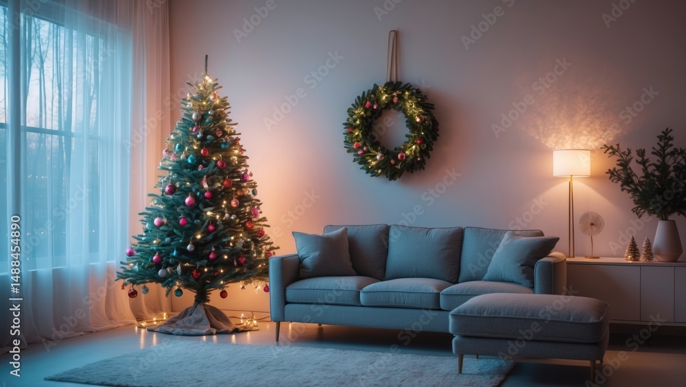 Bright Scandinavian Interior with Festive Christmas Decorations and Simple Tree Ideas Bright Scandinavian Interior with Festive Christmas Decorations and Simple Tree Ideas