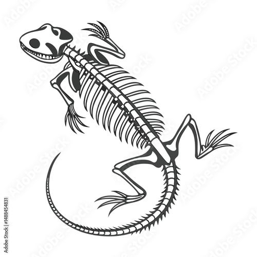 Canvas Print The cricket's chirping system vector line art elements