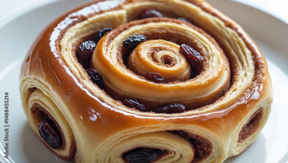 Fototapeta premium New cinnabone on a white backdrop