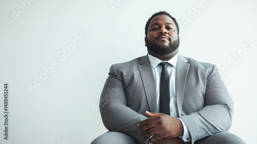 Man in a suit stands out on a white backdrop. Ideal for business concepts, professional presentations, corporate designs, and financial themes.
