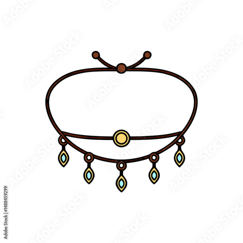 Colorful ankle bracelet decorated with jewels for swimwear and beachwear  