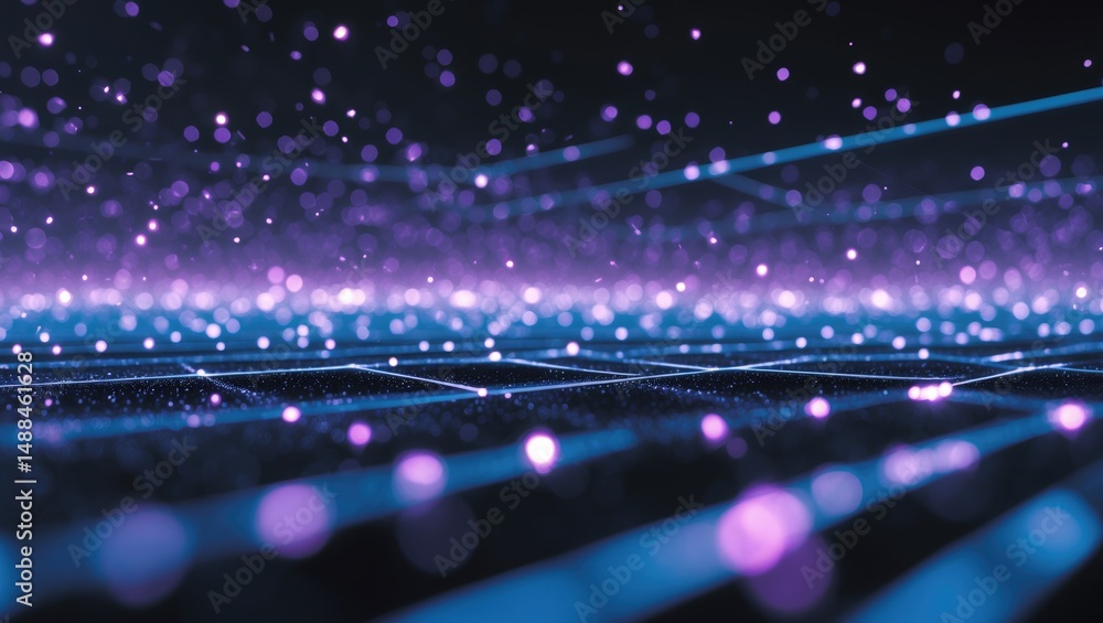 Obraz premium Light Particle Background in Sci-Fi Featuring Depth of Field and Bokeh