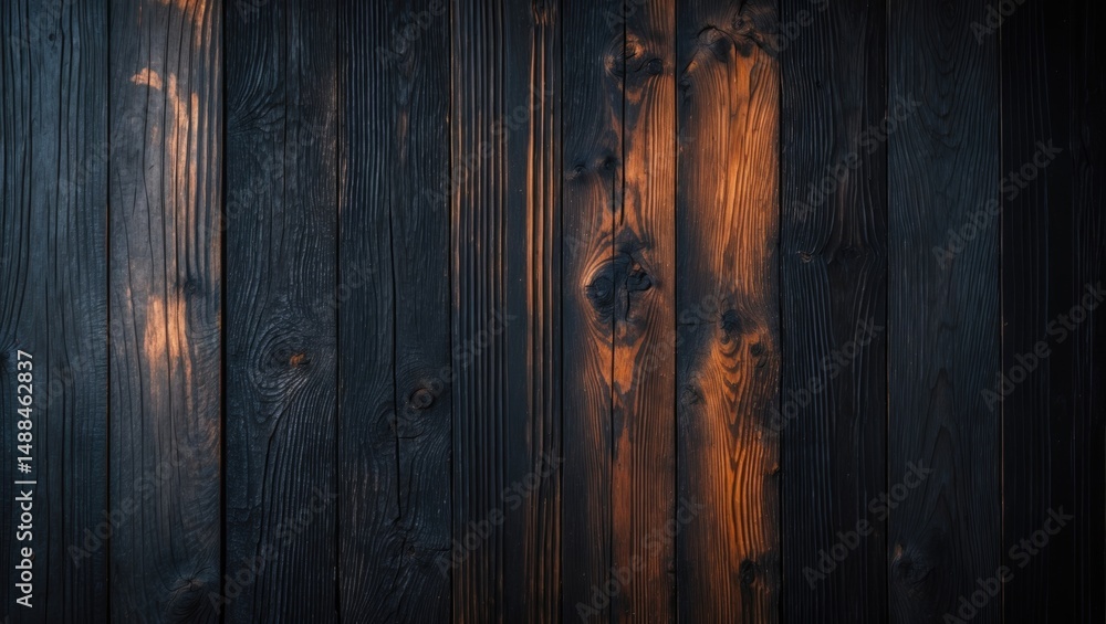 Naklejka premium Blackened hardwood surface with burnt pattern for barbecue