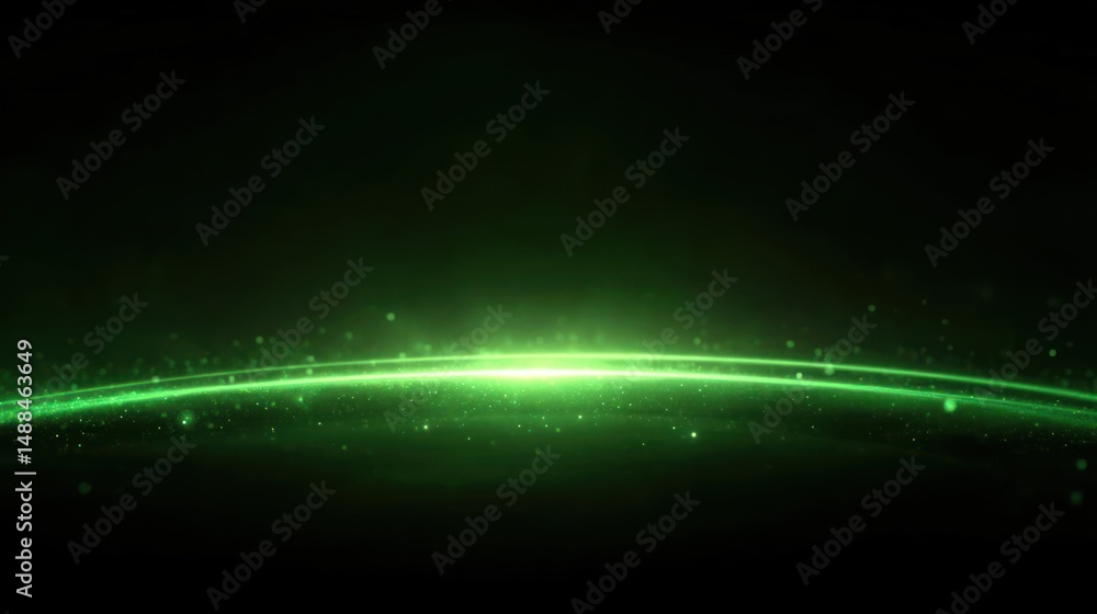 Fototapeta premium Emerald Horizon: A Celestial Glow