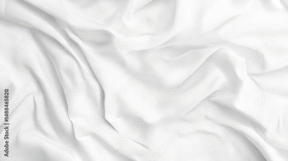 Fototapeta premium Abstract White Fabric Background with Soft Folds