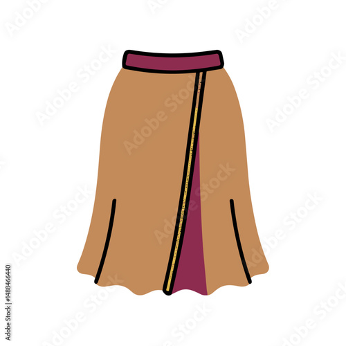 Midi skirt in mocha color with stylish design for summer outfits  