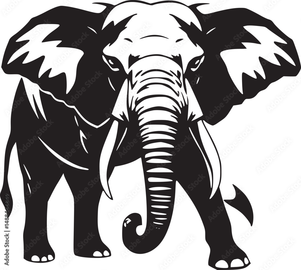 Obraz premium black elephant silhouette tattoo ideas
