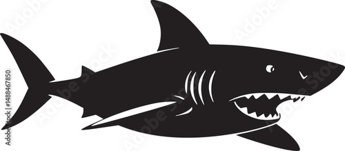 black shark silhouette tattoo