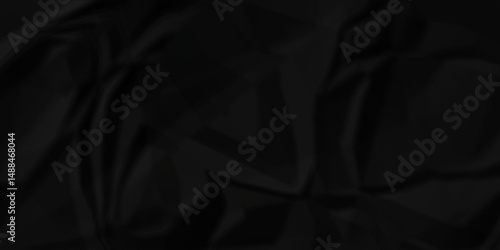 Black crumple obsolete billboard rumple. wrinkle ripped creased black crumple aged closeup craft document grunge recycling paper background.	
