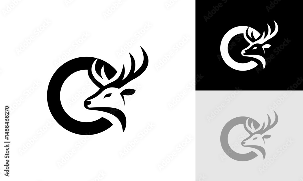 Fototapeta premium letter O deer logo