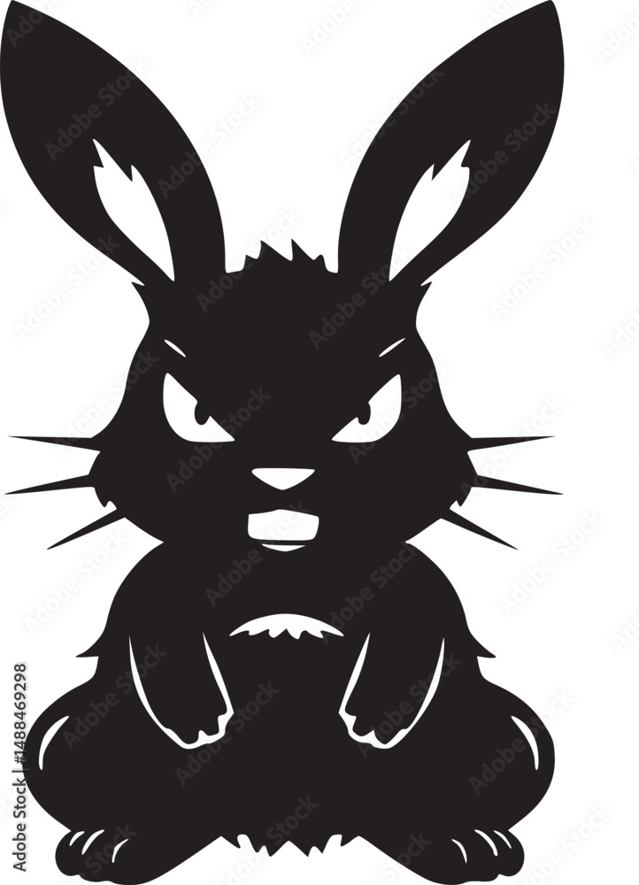 Fototapeta premium black rabbit silhouette tattoo ideas 