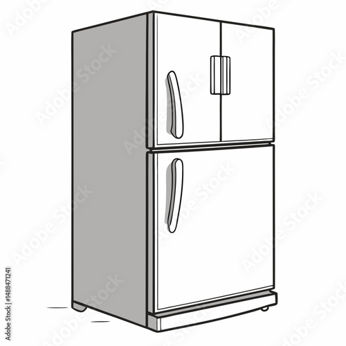 Modern refrigerator kitchen appliance home device