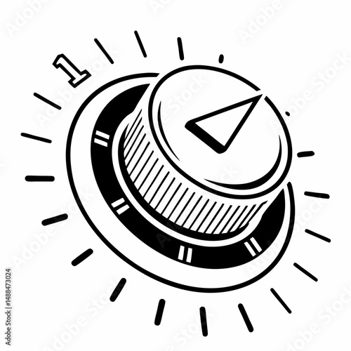 Professional knob control dial number one isolated