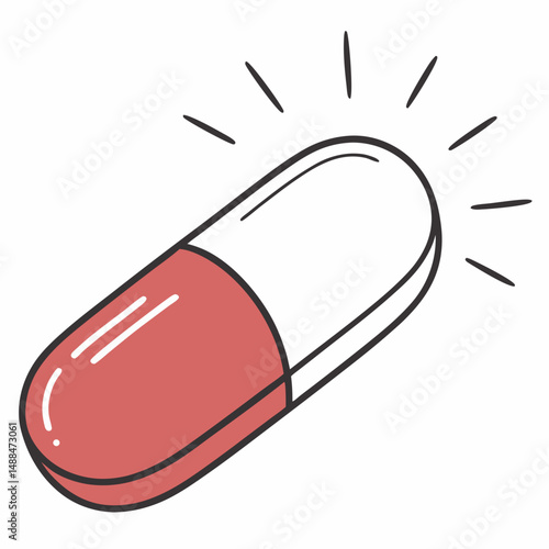 Professional capsule illustration isolated on white background