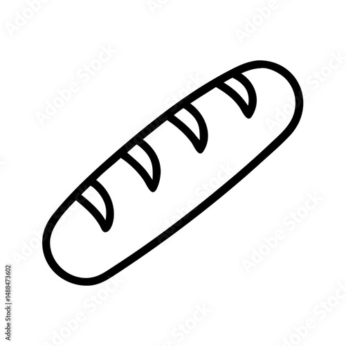 Baguette Icon Representing French Bread and Bakery Goods