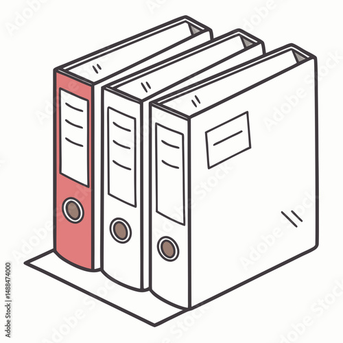 Three professional office binders isolated on white