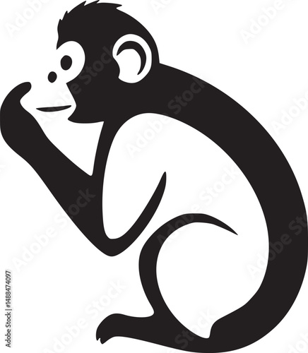 black monkey silhouette tattoo ideas