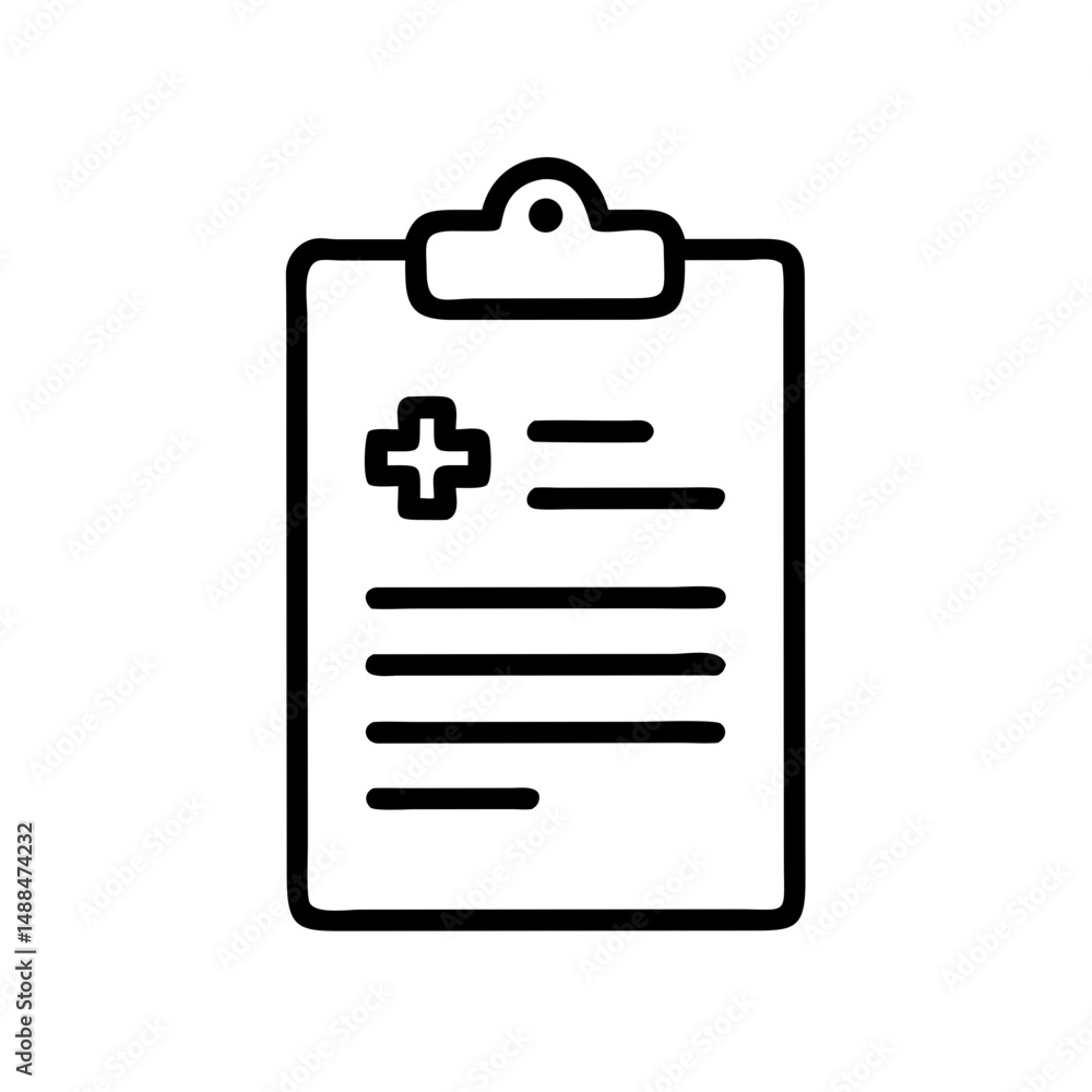 Clipboard with Medical Report Icon Representing Health Documentation Clipboard with Medical Report Icon Representing Health Documentation