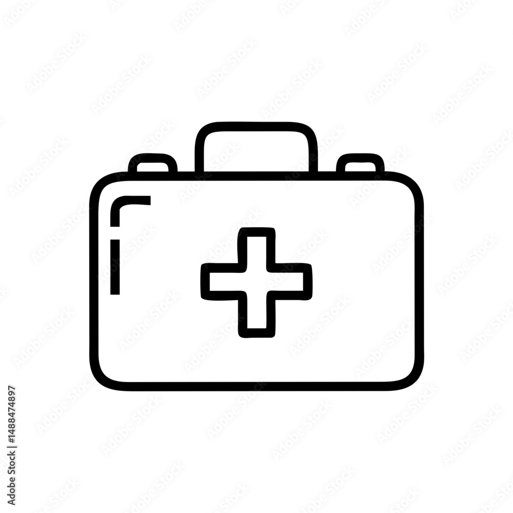 First Aid Kit Icon Representing Emergency Medical Care and Health Support First Aid Kit Icon Representing Emergency Medical Care and Health Support