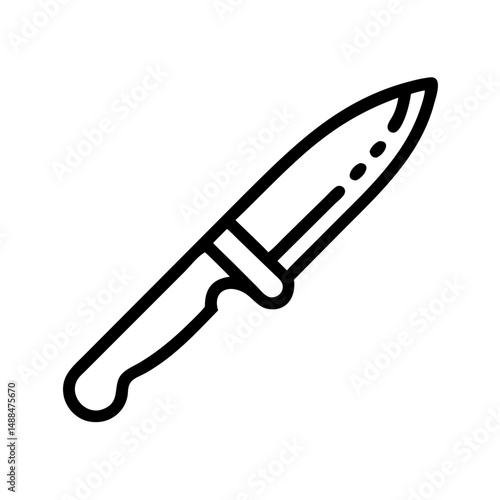 Kitchen Knife Icon Representing Food Cutting Tool and Culinary Preparation