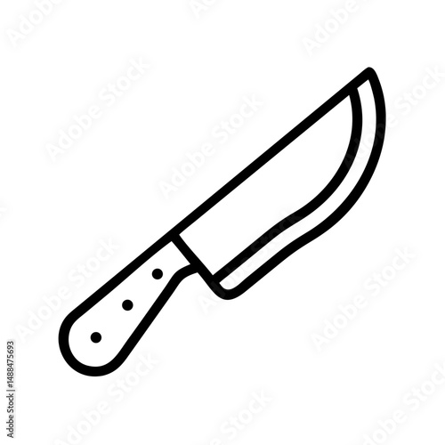 Kitchen Knife Icon Representing Food Cutting Tool and Culinary Preparation