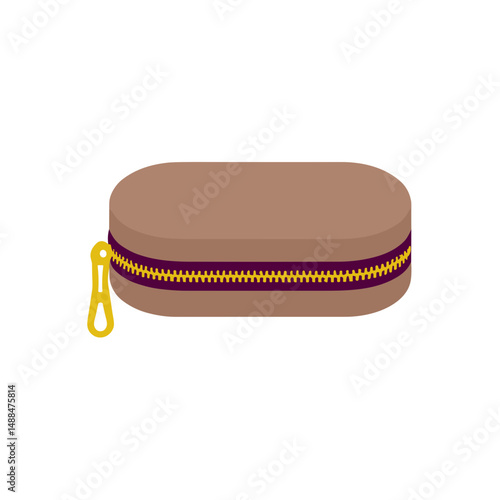 Sunglasses case in mocha color with zipper for summer accessories  