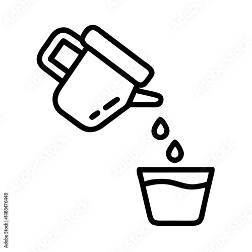 Oil Pouring Icon Representing Liquid Ingredient and Cooking Preparation