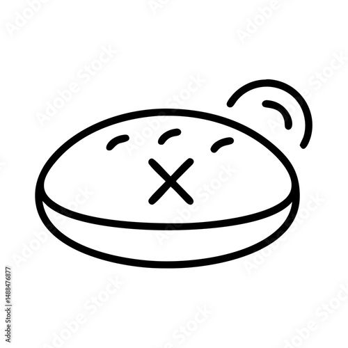 Round Bread with Cross Slash Icon Representing Artisan Baking and Rustic Loaf