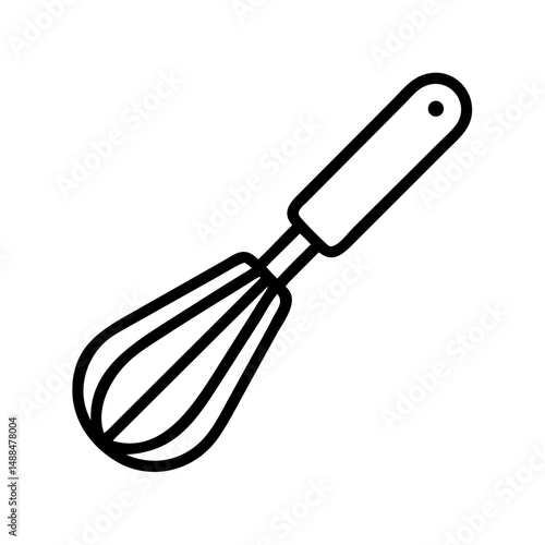 Whisk Tool Icon Representing Baking Preparation and Mixing Equipment
