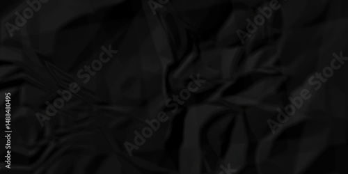 Black crumple obsolete billboard rumple. wrinkle ripped creased black crumple aged closeup craft document grunge recycling paper background.	

