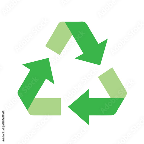 recycle symbol on white background