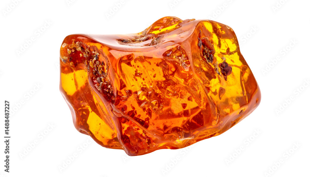 A beautiful fiery amber in macro isolated on transparent background
A beautiful fiery amber in macro isolated on transparent background