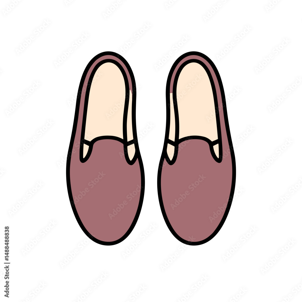 Slip-on shoes in mocha color representing footwear concept Slip-on shoes in mocha color representing footwear concept