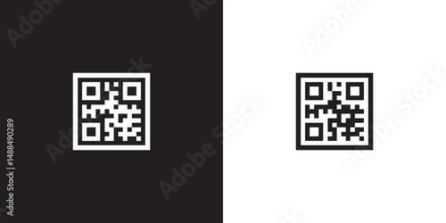 Sample QR code vector. Simple QR code icon, Demo QR code.