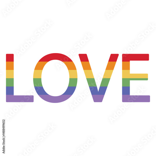 Sticker Love. Pride Month. Hand drawing. Vector illustration.