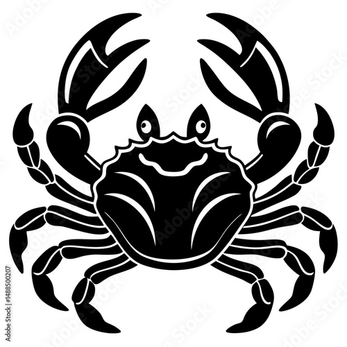 Stylized Black Crab Illustration Vector Graphic