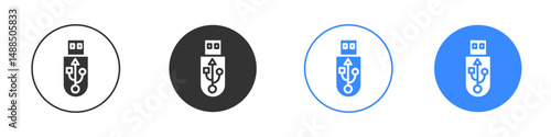 usb drive icon editable flat vector illustration concept.