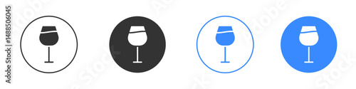 Wine glass icon editable flat vector illustration concept.